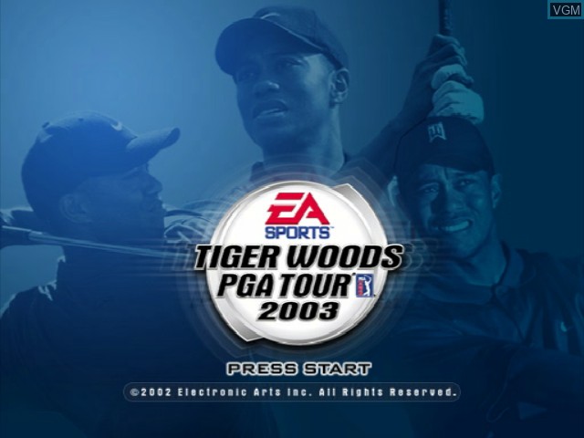 Image de l'ecran titre du jeu Tiger Woods PGA Tour 2003 sur Nintendo GameCube