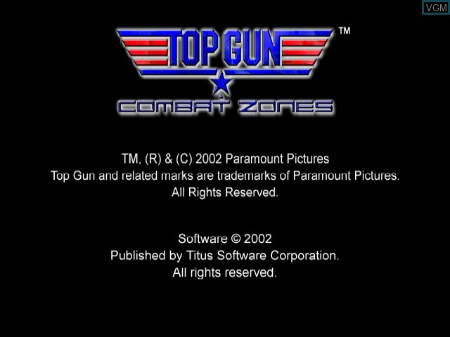 Image de l'ecran titre du jeu Top Gun - Combat Zones sur Nintendo GameCube
