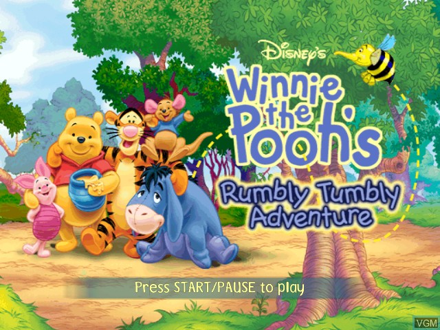 Image de l'ecran titre du jeu Winnie the Pooh's Rumbly Tumbly Adventure sur Nintendo GameCube