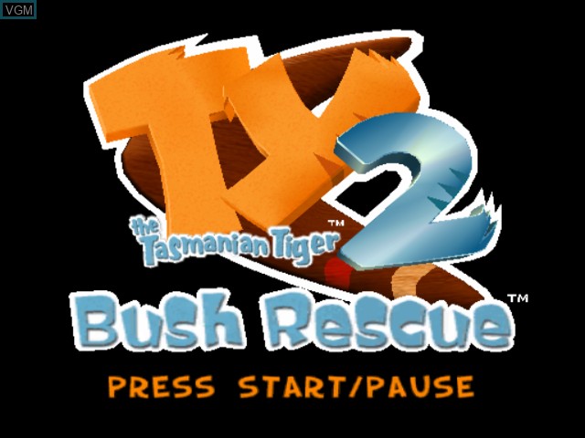 Image de l'ecran titre du jeu Ty the Tasmanian Tiger 2 - Bush Rescue sur Nintendo GameCube