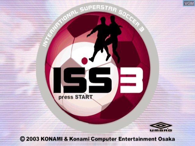 Image de l'ecran titre du jeu International Superstar Soccer 3 sur Nintendo GameCube