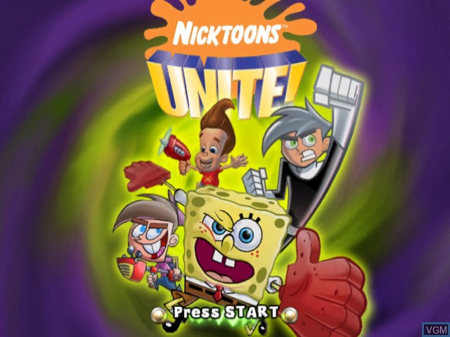 Image de l'ecran titre du jeu Nicktoons Unite! sur Nintendo GameCube