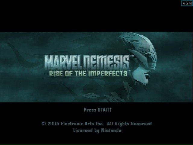 Image de l'ecran titre du jeu Marvel Nemesis - Rise of the Imperfects sur Nintendo GameCube