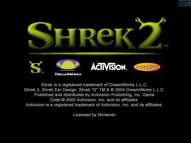 Image de l'ecran titre du jeu Shrek 2 sur Nintendo GameCube