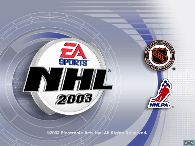 Image de l'ecran titre du jeu NHL 2003 sur Nintendo GameCube