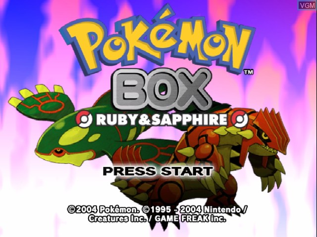 Image de l'ecran titre du jeu Pokemon Box - Ruby and Sapphire sur Nintendo GameCube