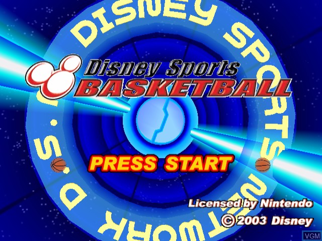 Image de l'ecran titre du jeu Disney Sports - Basketball sur Nintendo GameCube