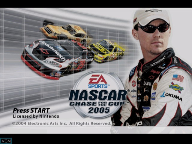 Image de l'ecran titre du jeu NASCAR 2005 - Chase for the Cup sur Nintendo GameCube