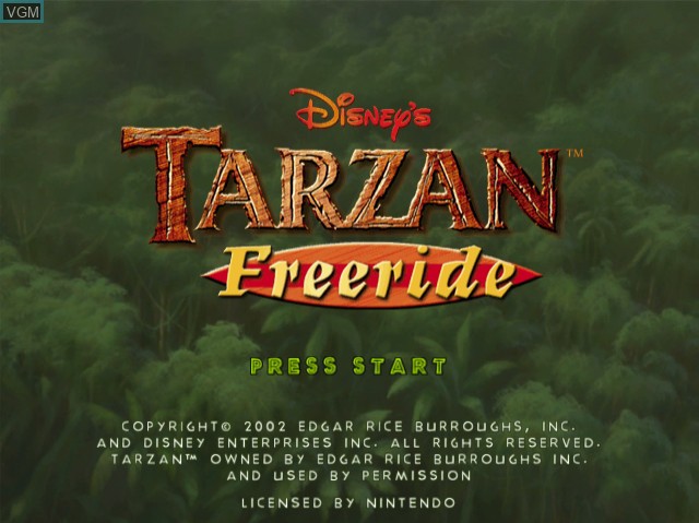 Image de l'ecran titre du jeu Tarzan - Freeride sur Nintendo GameCube