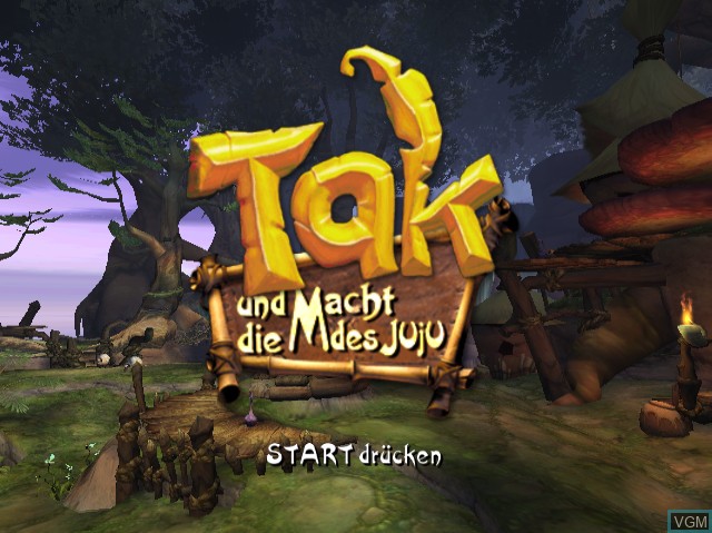 Image de l'ecran titre du jeu Tak und die Macht des Juju sur Nintendo GameCube
