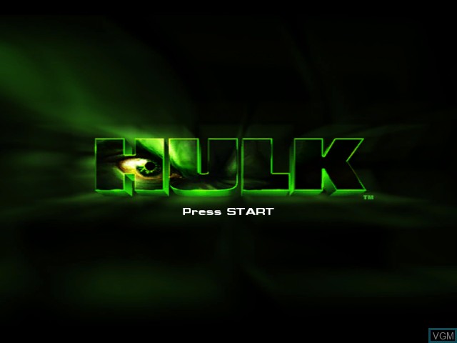 Image de l'ecran titre du jeu Hulk sur Nintendo GameCube