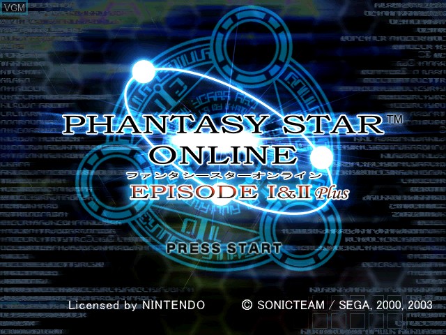 Image de l'ecran titre du jeu Phantasy Star Online Episode I & II Plus sur Nintendo GameCube