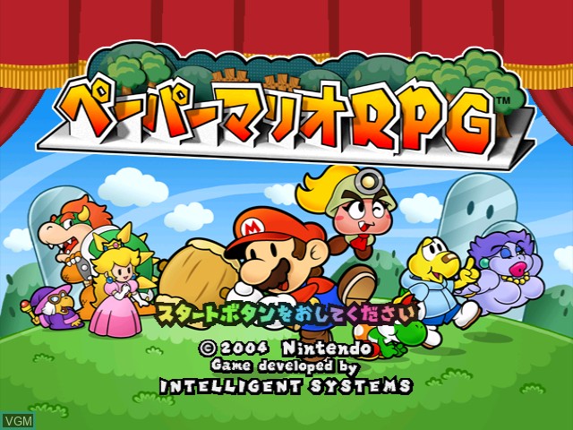 Image de l'ecran titre du jeu Paper Mario RPG sur Nintendo GameCube