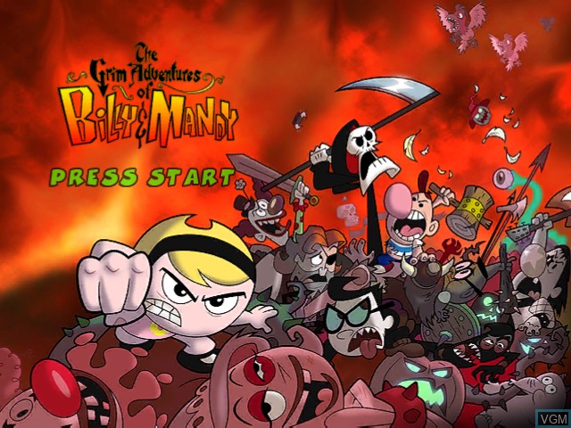 Image de l'ecran titre du jeu Grim Adventures of Billy & Mandy, The sur Nintendo GameCube