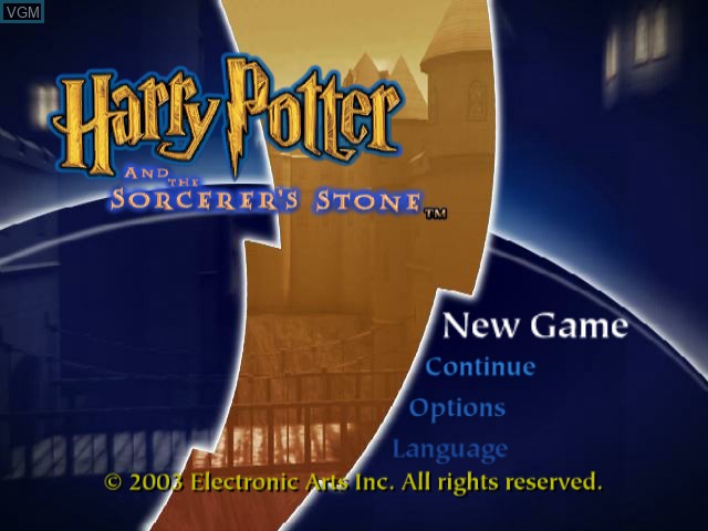 Image de l'ecran titre du jeu Harry Potter and the Sorcerer's Stone sur Nintendo GameCube