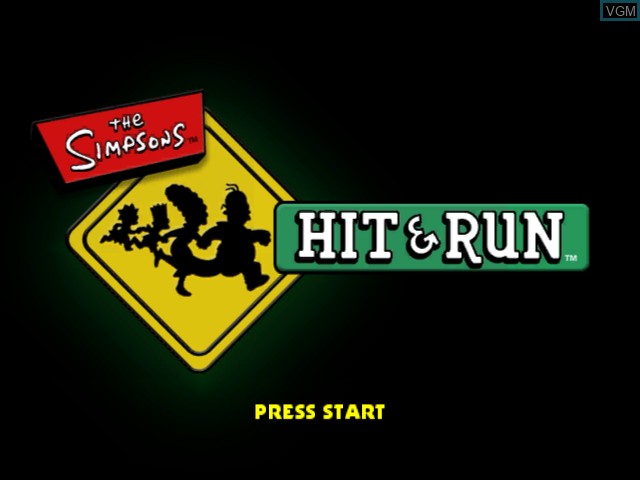 Image de l'ecran titre du jeu Simpsons, The - Hit & Run sur Nintendo GameCube