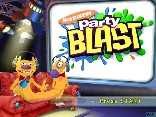Image de l'ecran titre du jeu Nickelodeon Party Blast sur Nintendo GameCube