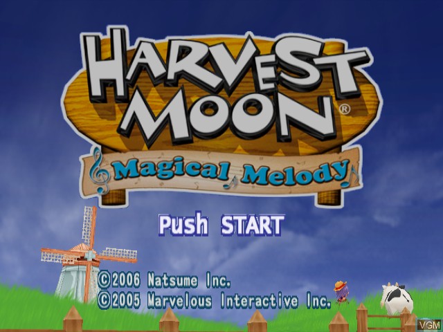 Image de l'ecran titre du jeu Harvest Moon - Magical Melody sur Nintendo GameCube