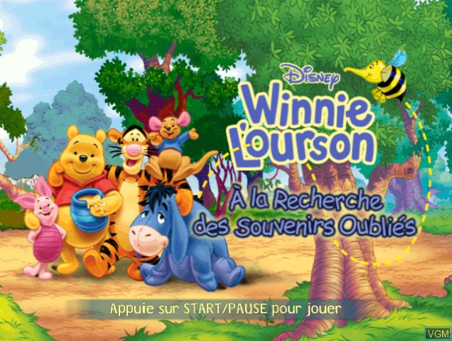 Image de l'ecran titre du jeu Winnie l'Ourson - À la Recherche des Souvenirs Oubliés sur Nintendo GameCube