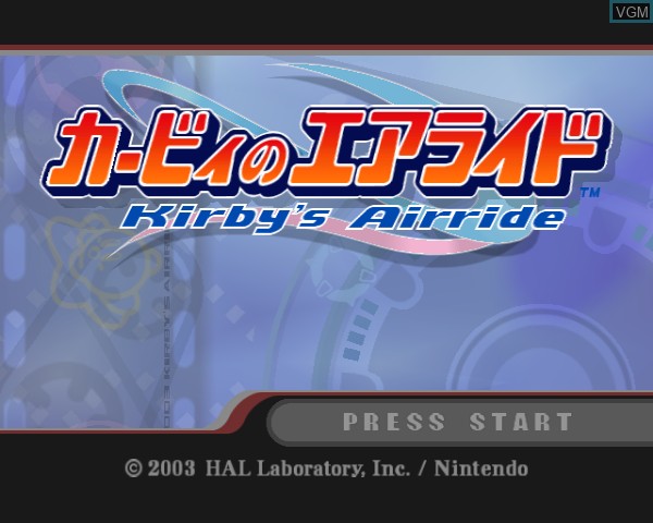 Image de l'ecran titre du jeu Kirby no Air Ride sur Nintendo GameCube