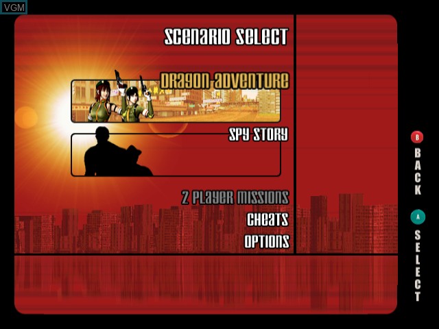 Image du menu du jeu Wreckless - The Yakuza Missions sur Nintendo GameCube