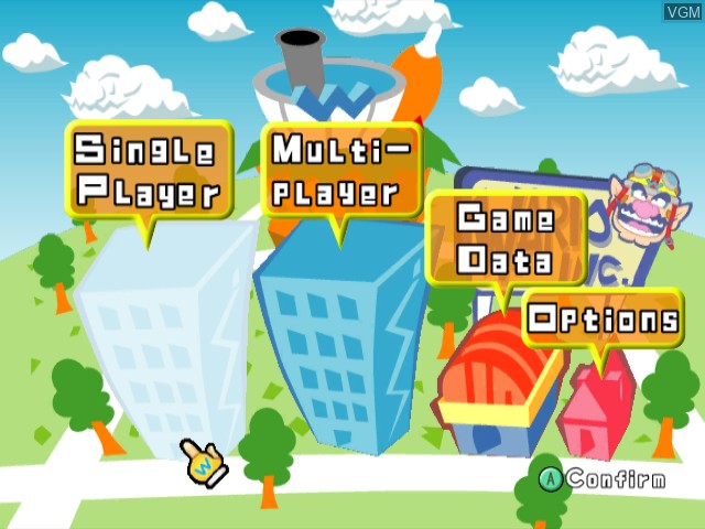 Image du menu du jeu WarioWare, Inc. - Mega Party Game$! sur Nintendo GameCube
