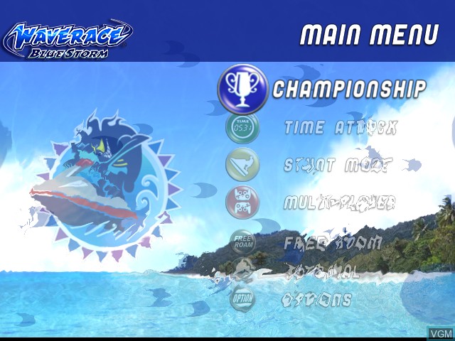 Image du menu du jeu Wave Race - Blue Storm sur Nintendo GameCube