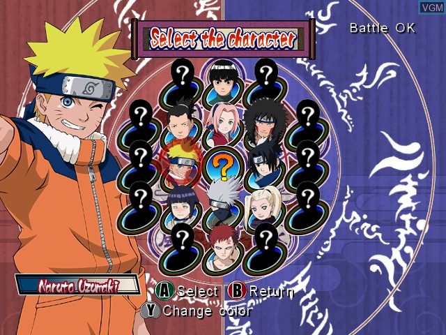 Image du menu du jeu Naruto - Clash of Ninja 2 sur Nintendo GameCube