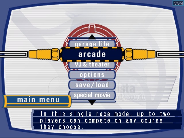 Image du menu du jeu Auto Modellista - U.S.-tuned sur Nintendo GameCube