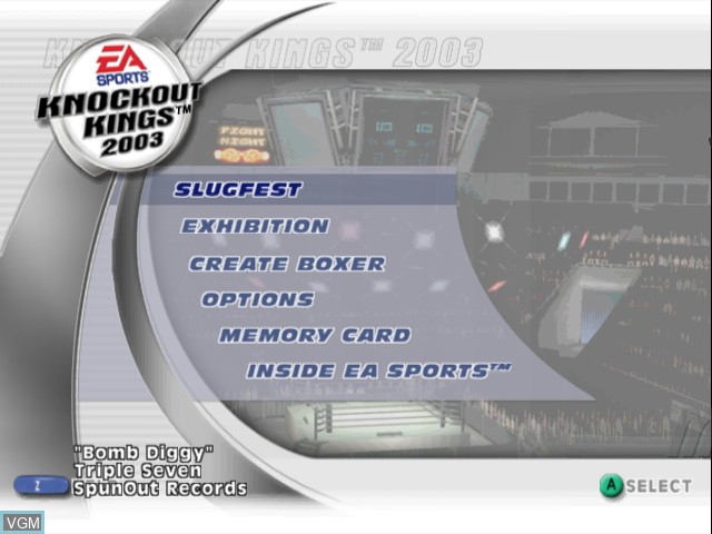 Image du menu du jeu Knockout Kings 2003 sur Nintendo GameCube