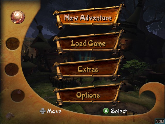 Image du menu du jeu Tak and the Power of Juju sur Nintendo GameCube