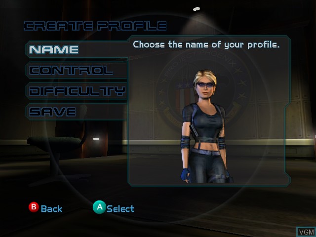 Image du menu du jeu Rogue Ops sur Nintendo GameCube