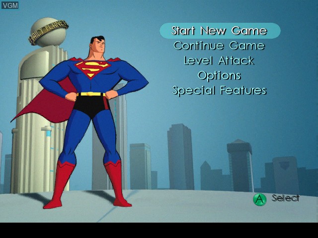 Image du menu du jeu Superman - Shadow of Apokolips sur Nintendo GameCube