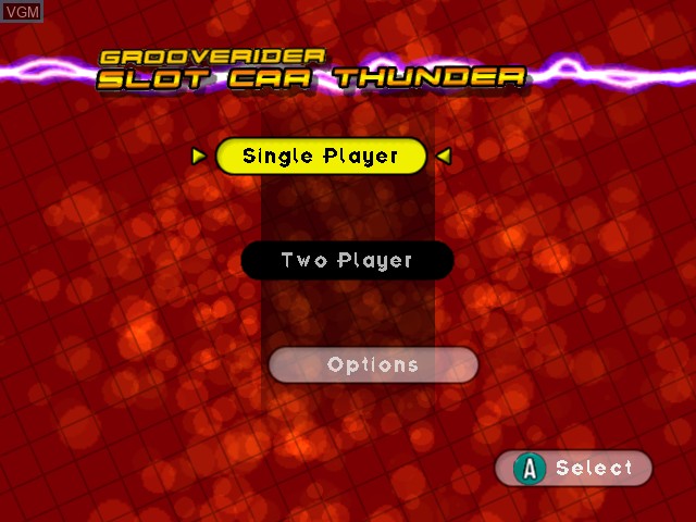Image du menu du jeu Grooverider - Slot Car Thunder sur Nintendo GameCube