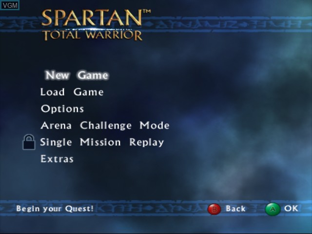 Image du menu du jeu Spartan - Total Warrior sur Nintendo GameCube