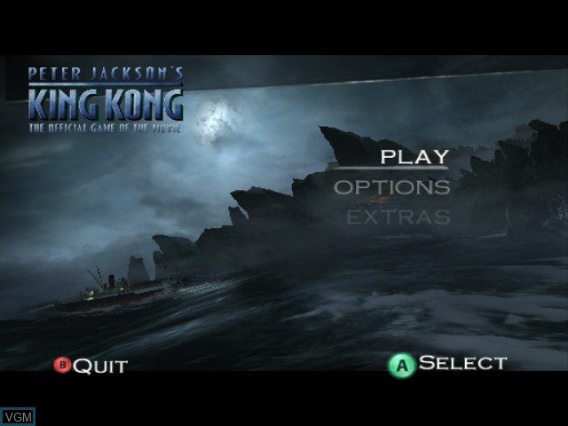 Image du menu du jeu King Kong - The Official Game of the Movie sur Nintendo GameCube