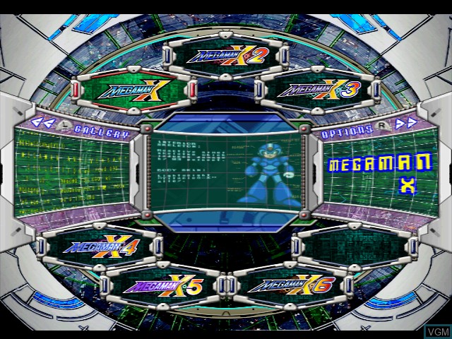 Image du menu du jeu Mega Man X Collection sur Nintendo GameCube