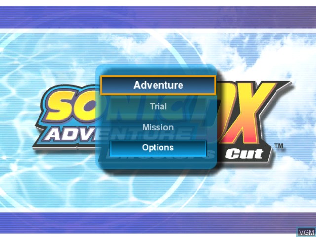 Image du menu du jeu Sonic Adventure DX - Director's Cut sur Nintendo GameCube