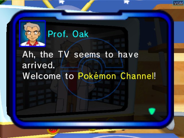 Image du menu du jeu Pokemon Channel sur Nintendo GameCube