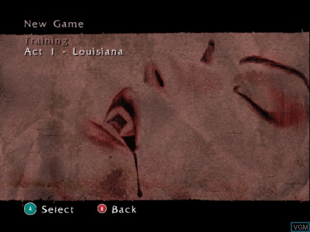 Image du menu du jeu BloodRayne sur Nintendo GameCube