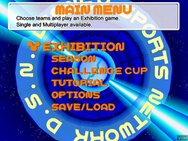 Image du menu du jeu Disney Sports - Basketball sur Nintendo GameCube