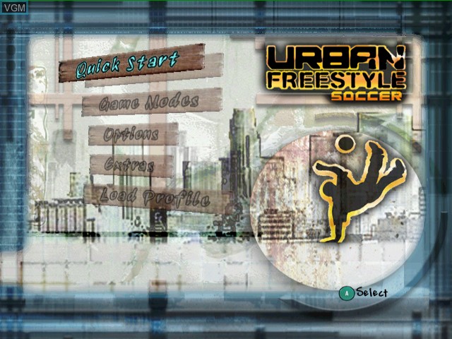 Image du menu du jeu Urban Freestyle Soccer sur Nintendo GameCube