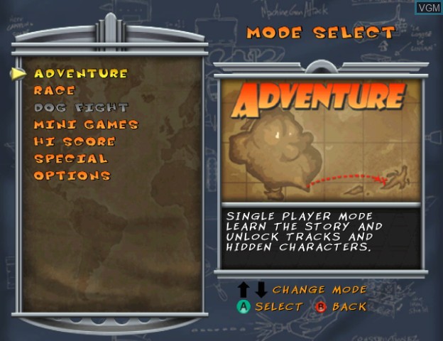 Image du menu du jeu Freaky Flyers sur Nintendo GameCube