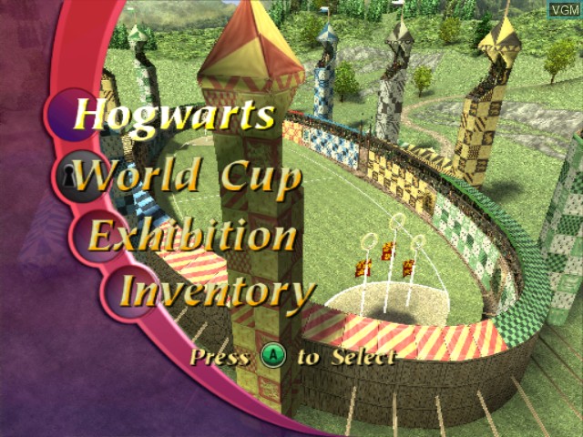 Image du menu du jeu Harry Potter - Quidditch World Cup sur Nintendo GameCube