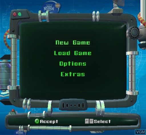 Image du menu du jeu Jimmy Neutron - Jet Fusion sur Nintendo GameCube