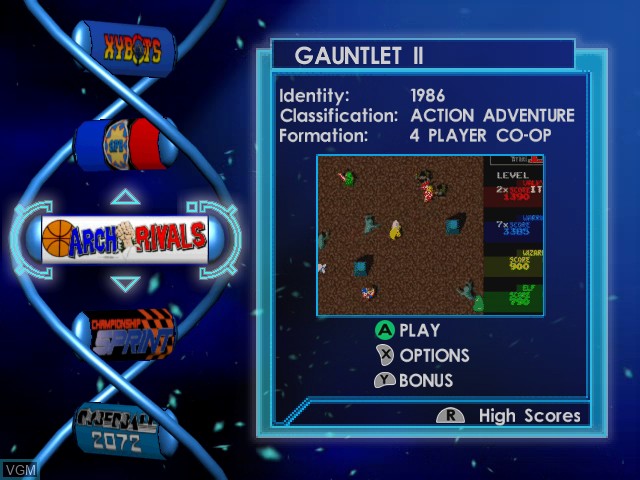 Image du menu du jeu Midway Arcade Treasures 2 sur Nintendo GameCube