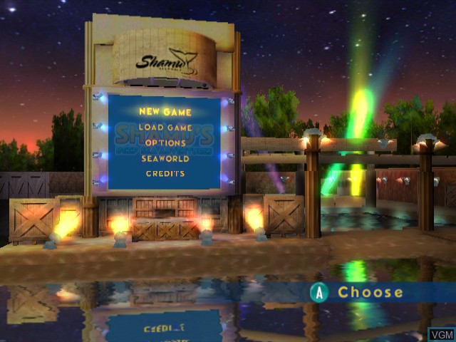 Image du menu du jeu SeaWorld Adventure Parks - Shamu's Deep Sea Adventures sur Nintendo GameCube