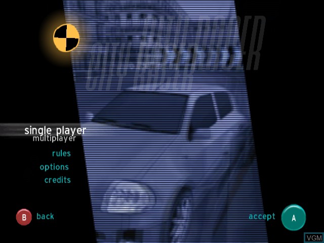 Image du menu du jeu City Racer sur Nintendo GameCube