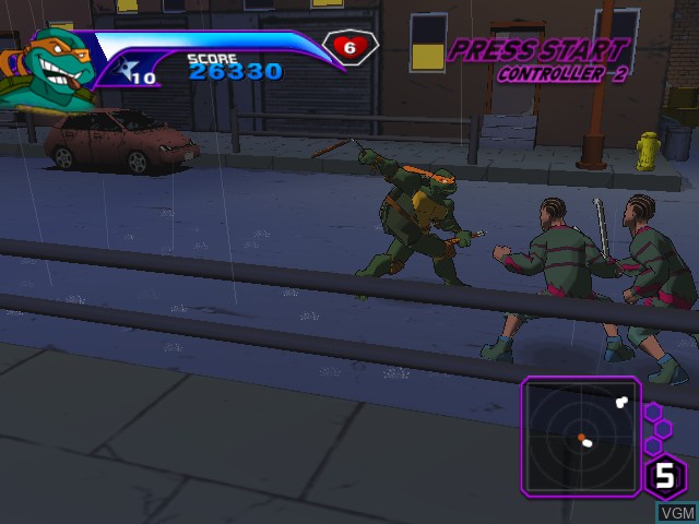 Image in-game du jeu Teenage Mutant Ninja Turtles sur Nintendo GameCube
