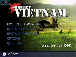 Image de l'ecran titre du jeu Conflict - Vietnam sur Tiger Gizmondo